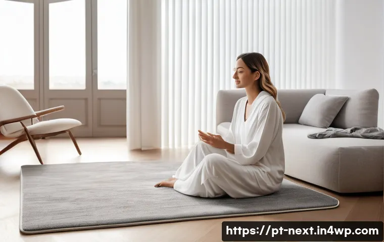 스마트 홈 트렌드와 소비자 수요 - A bright, modern Portuguese living room, early morning, filled with soft, warm light from smart ligh...