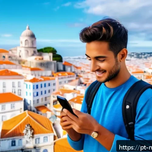 Home 17 미래의 여행 산업과 소비자 기대 - A young adventurous traveler using a smartphone app to explore hidden local tours in Lisbon, Portuga...